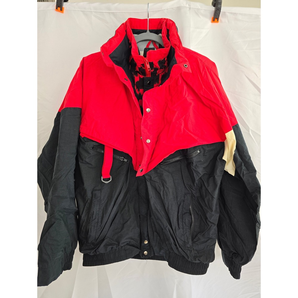 Vintage Winston Racing Jacket Red Black Size L Retro 90s Track Windbreaker‎
